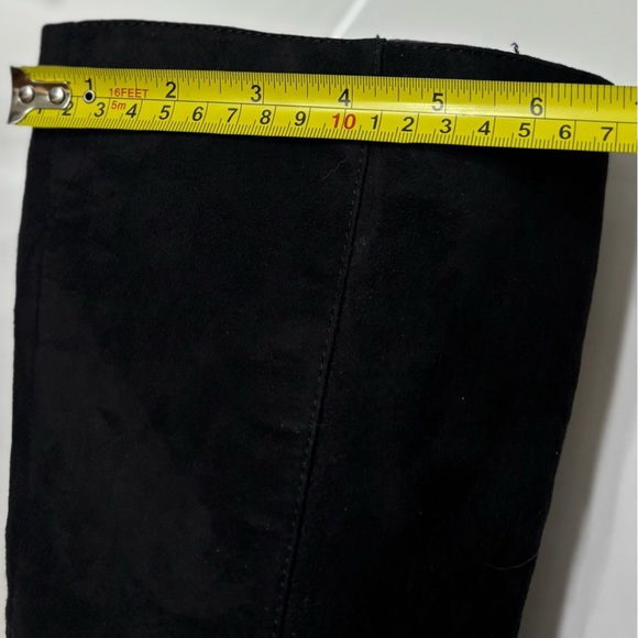 Pesaro Walker Black Suede Knee High Boots Size 8 Heeled Boots Silver Buckle - Picture 14 of 16